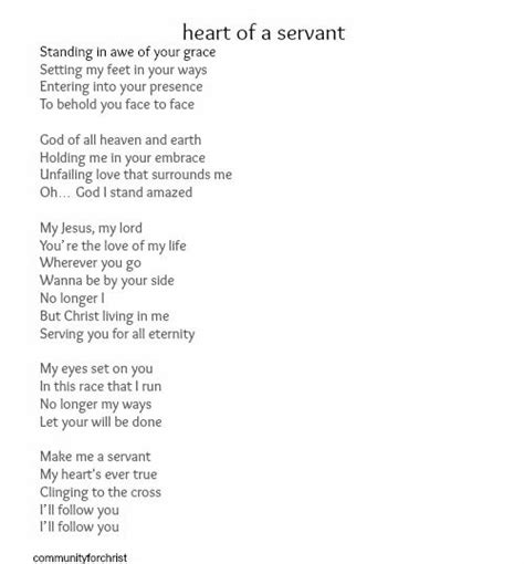 a heart of a servant lyrics